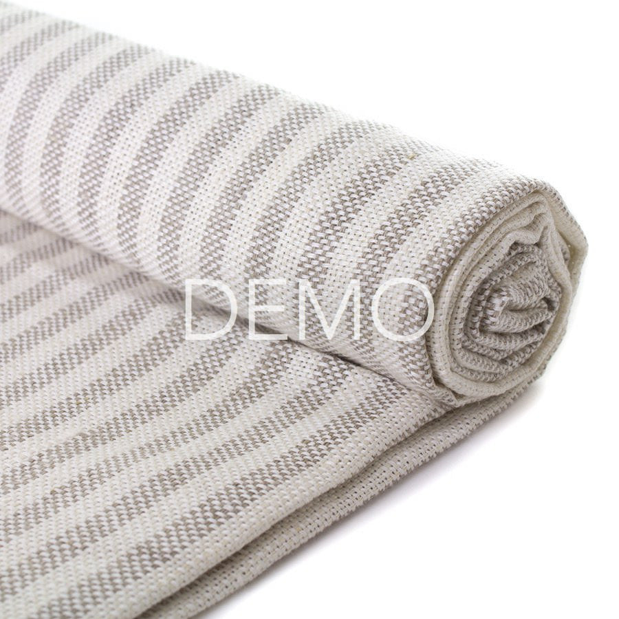 Fog Linen Chambray Beach Towel – Beige Stripe