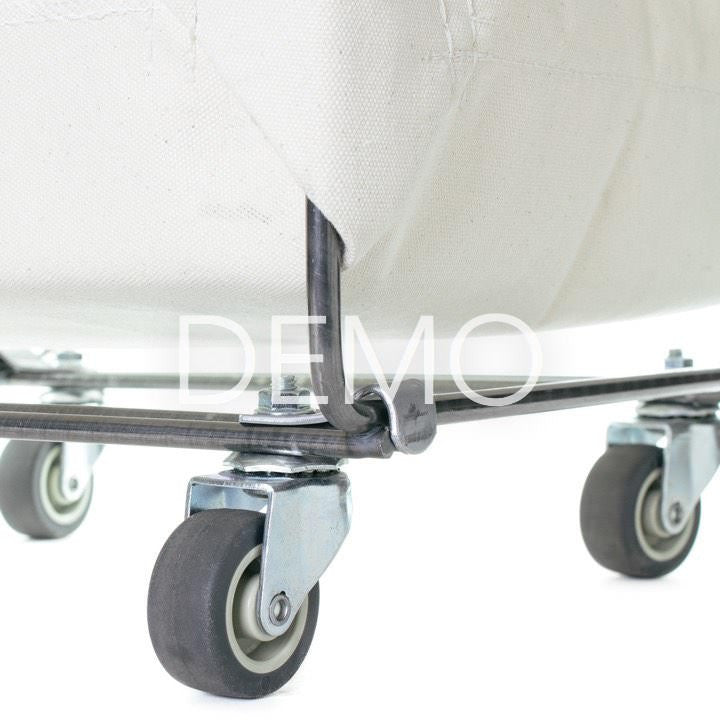 Heavy-Duty Canvas Laundry Cart with Leather Trim