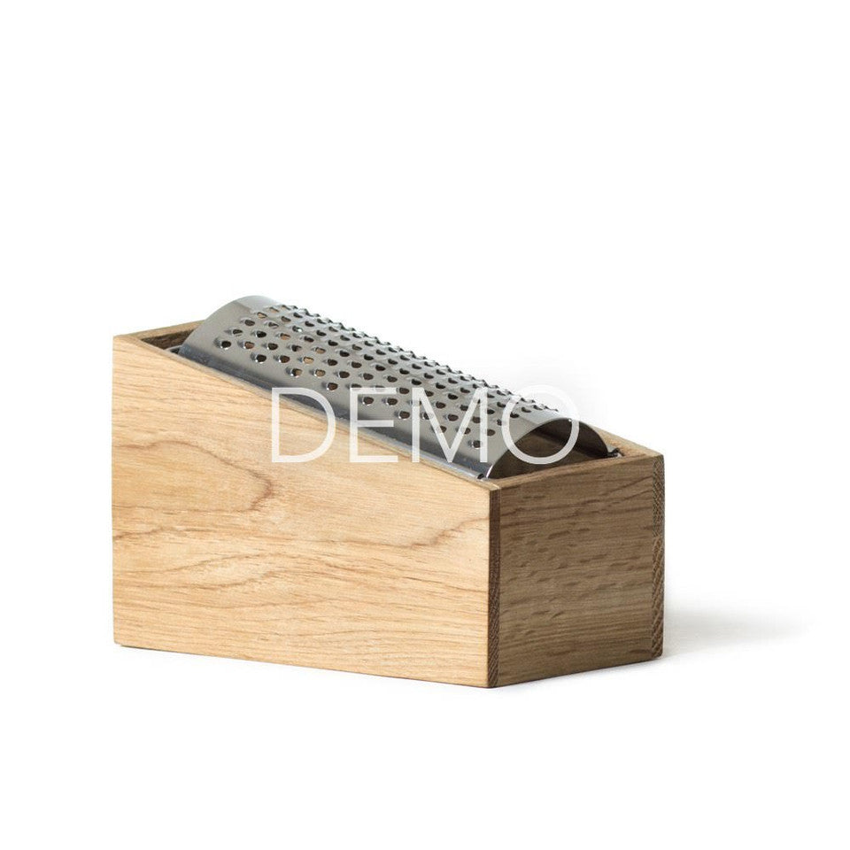 Oak Cheese Grater with Stainless Steel Grating Drawer